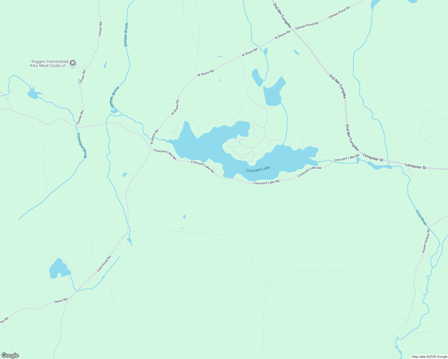 map of restaurants, bars, coffee shops, grocery stores, and more near 219 Crescent Lake Road in Newport