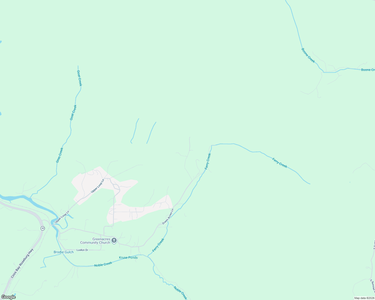 map of restaurants, bars, coffee shops, grocery stores, and more near Green Acres Lane in Coos Bay