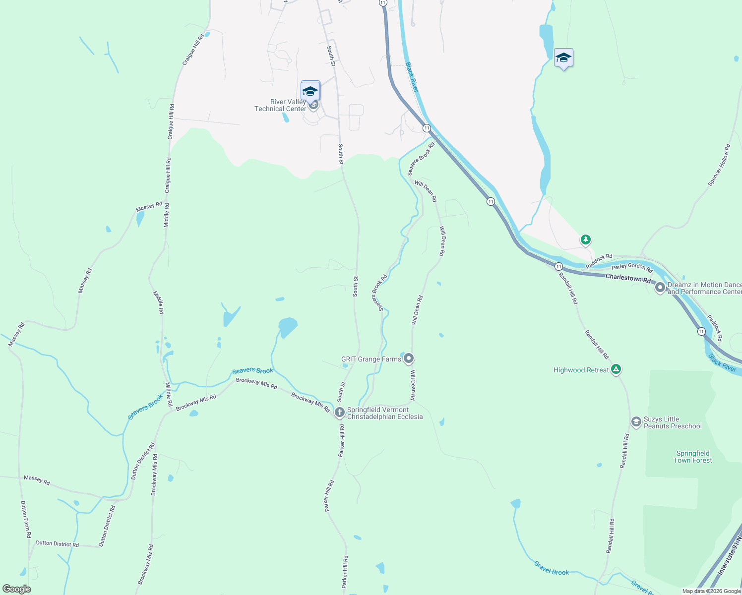 map of restaurants, bars, coffee shops, grocery stores, and more near 355 Seavers Brook Road in Springfield
