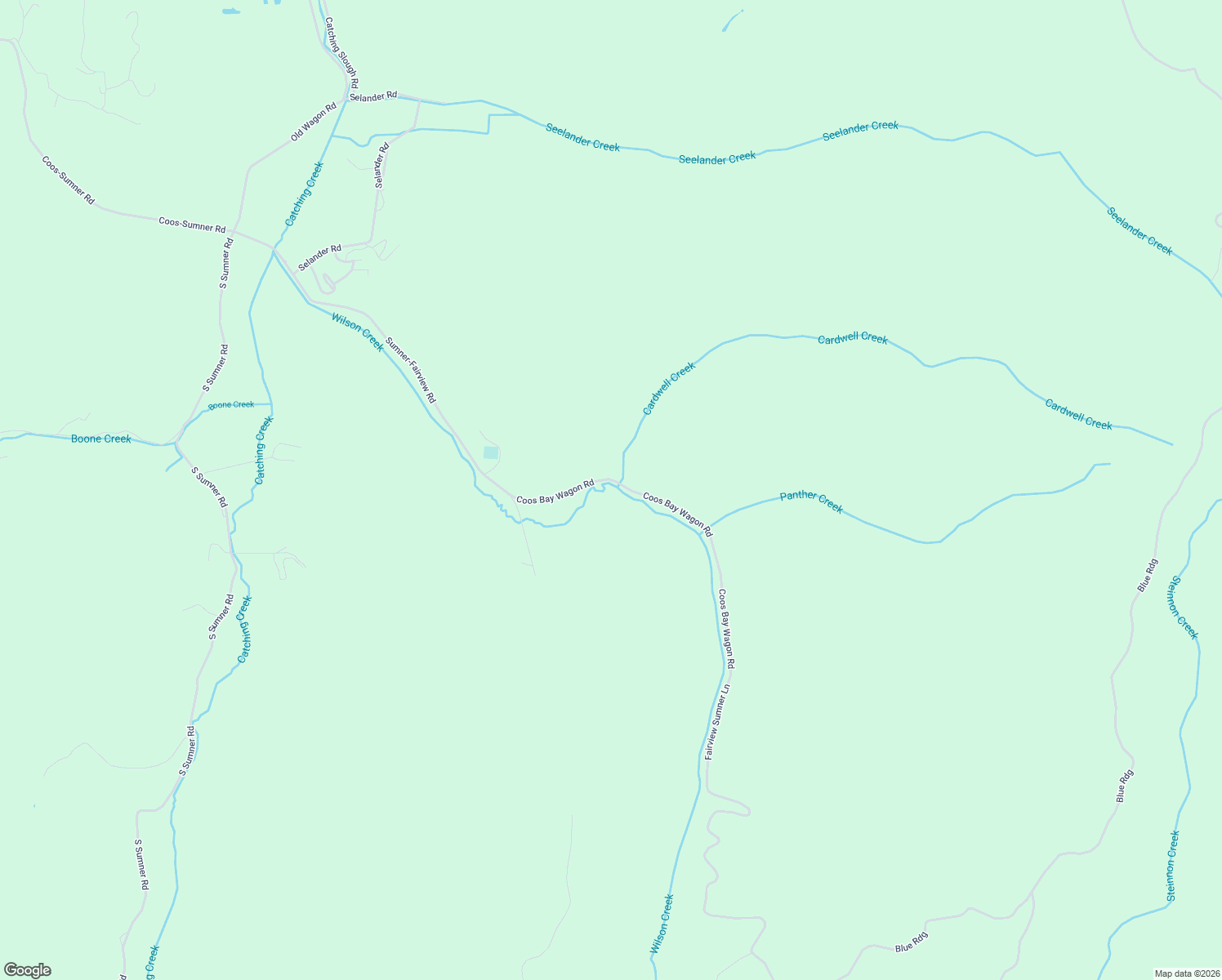 map of restaurants, bars, coffee shops, grocery stores, and more near 96258 Coos-Sumner Lane in Coos Bay