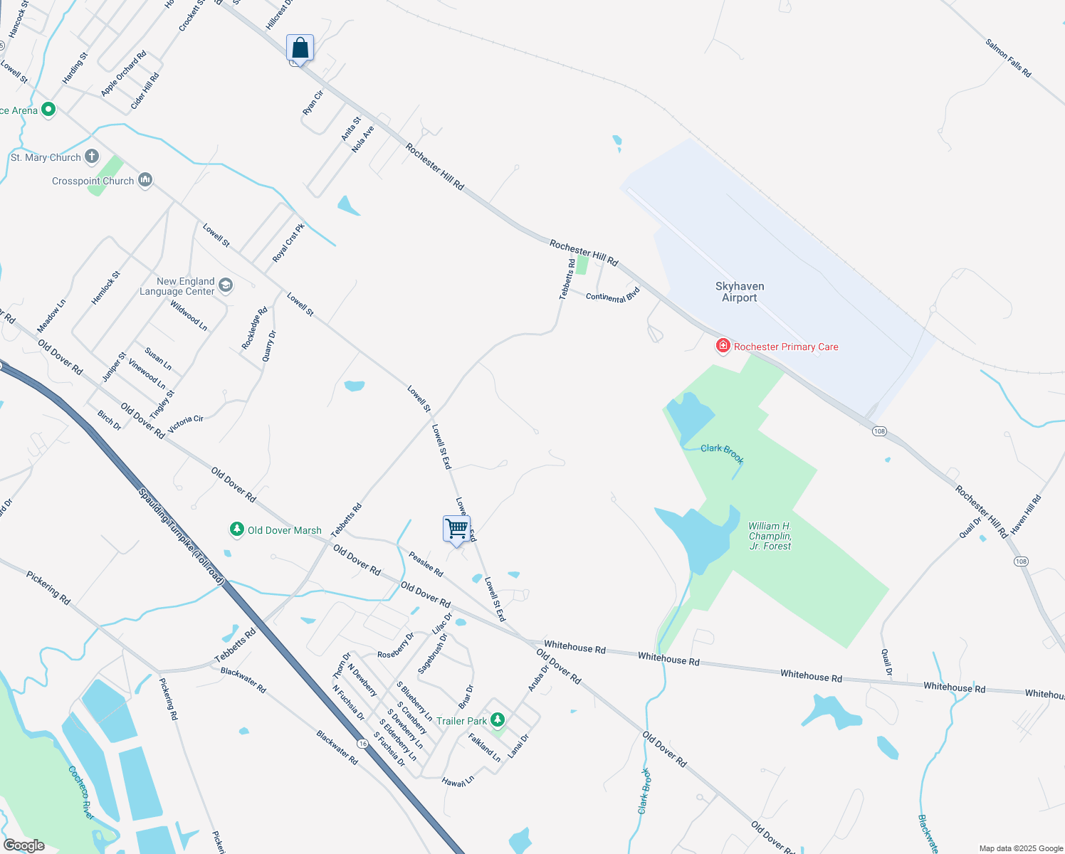 map of restaurants, bars, coffee shops, grocery stores, and more near 30 Roberts Road in Rochester