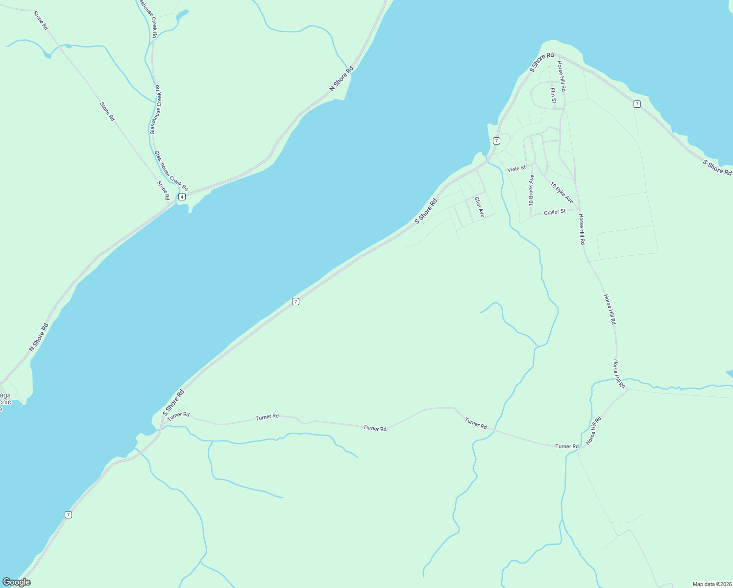 map of restaurants, bars, coffee shops, grocery stores, and more near 2342 South Shore Road in Hadley
