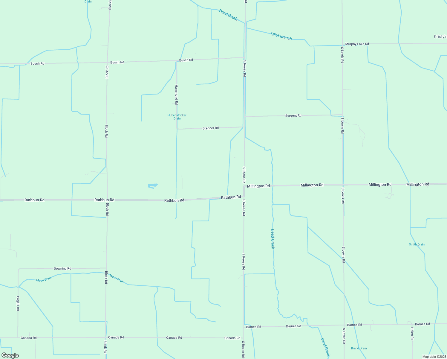 map of restaurants, bars, coffee shops, grocery stores, and more near 12847 Rathbun Rd in Birch Run