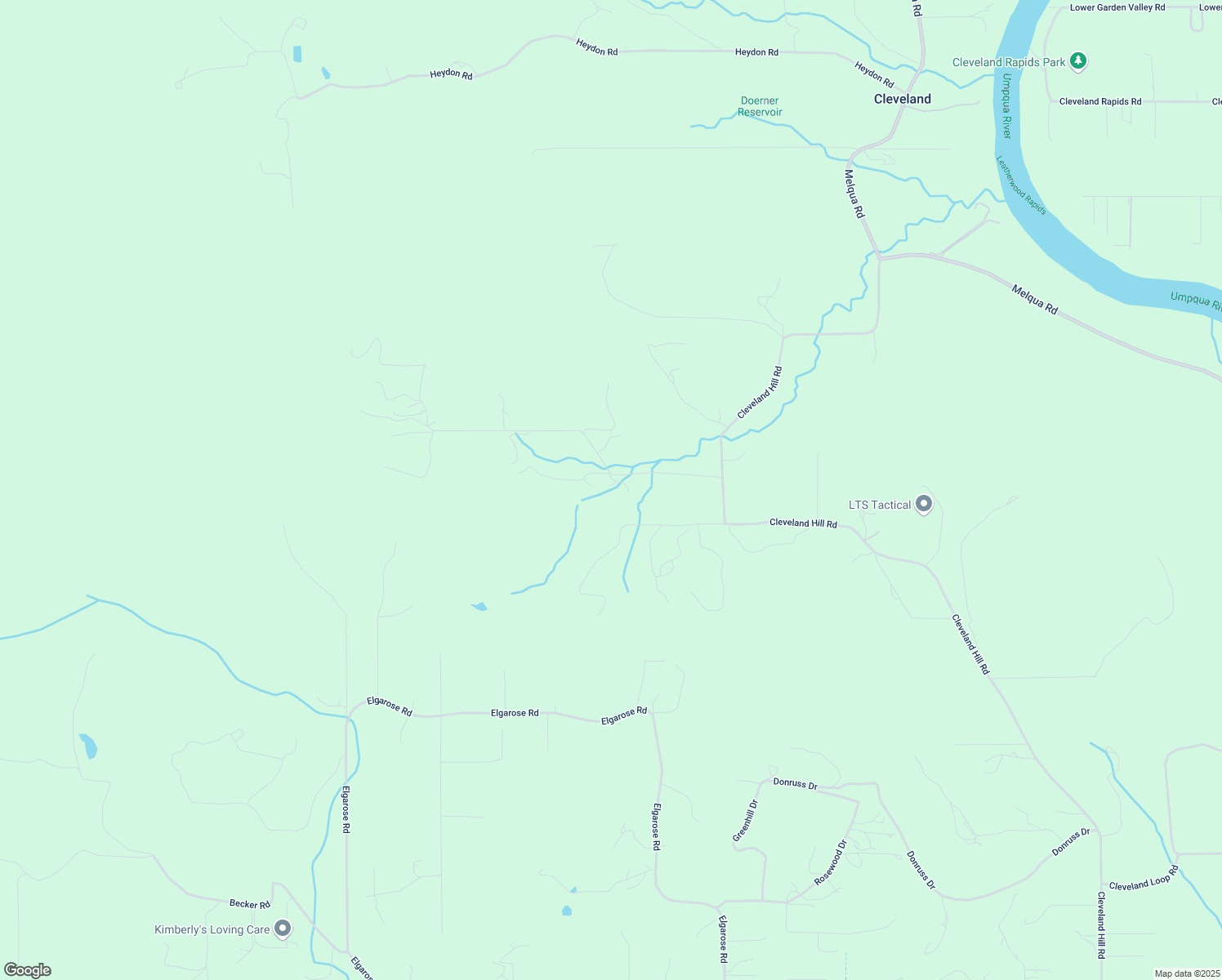 map of restaurants, bars, coffee shops, grocery stores, and more near 320 Ponderosa Drive in Roseburg
