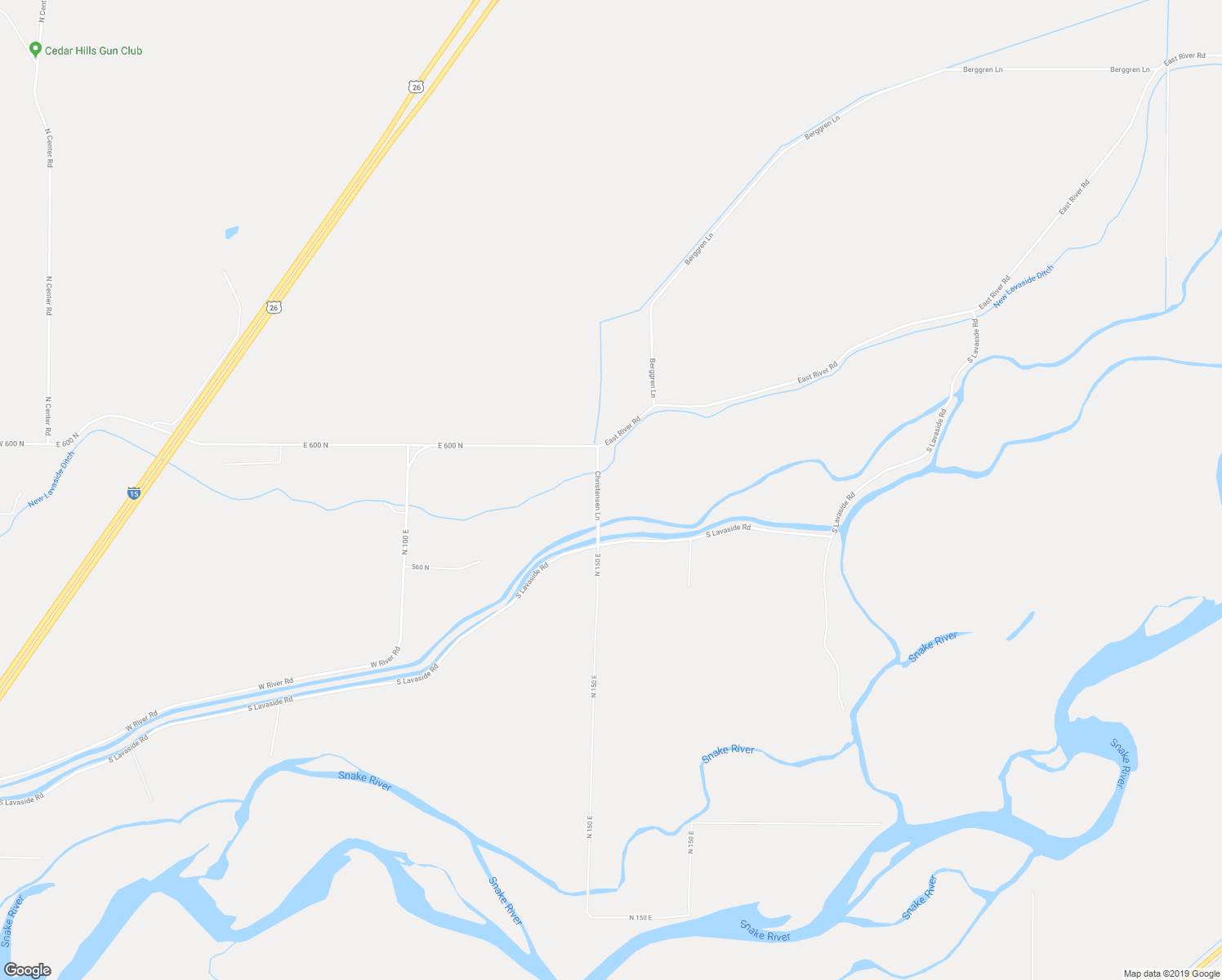 map of restaurants, bars, coffee shops, grocery stores, and more near 591 North 150 East in Blackfoot
