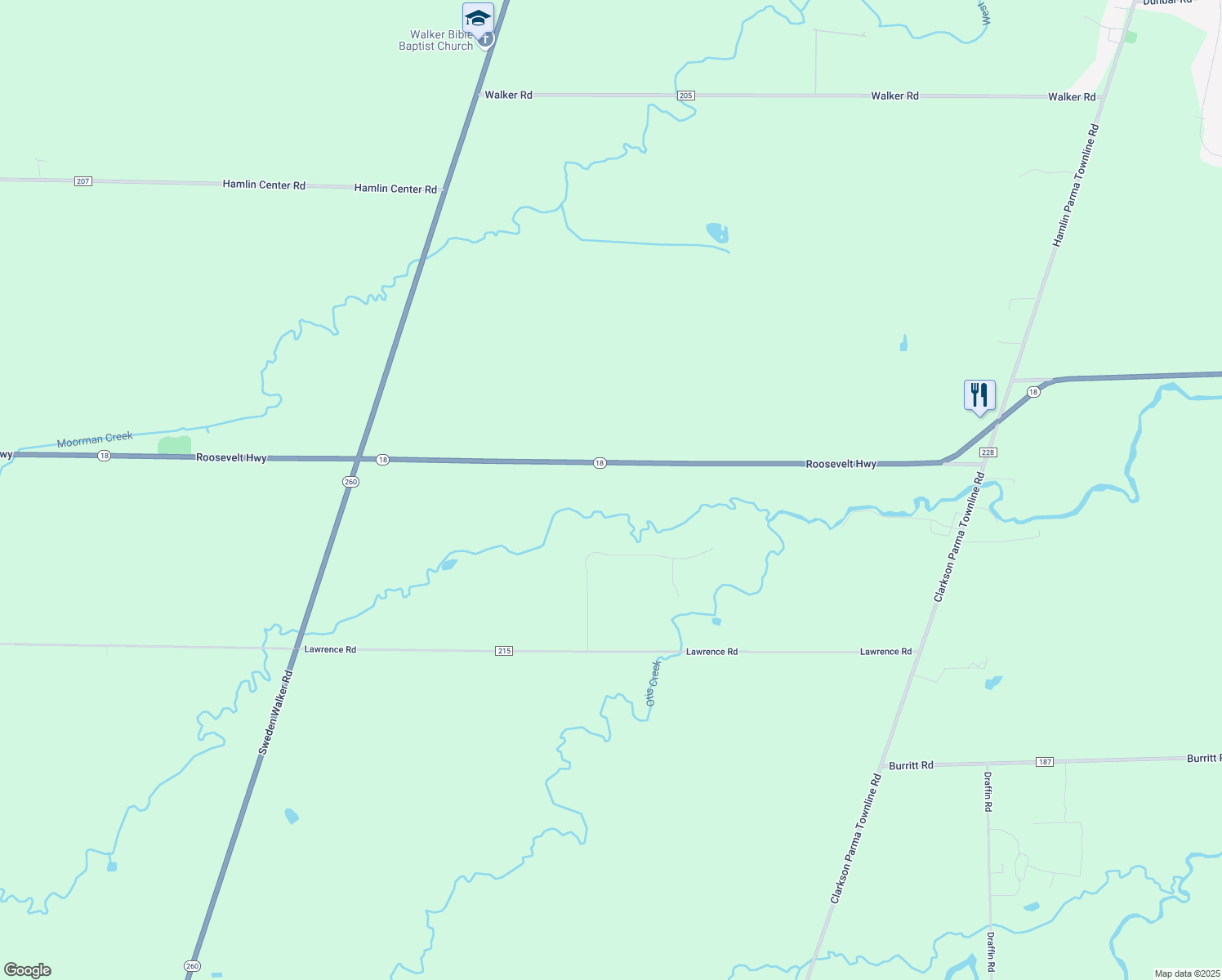 map of restaurants, bars, coffee shops, grocery stores, and more near 1363 Roosevelt Highway in Hilton
