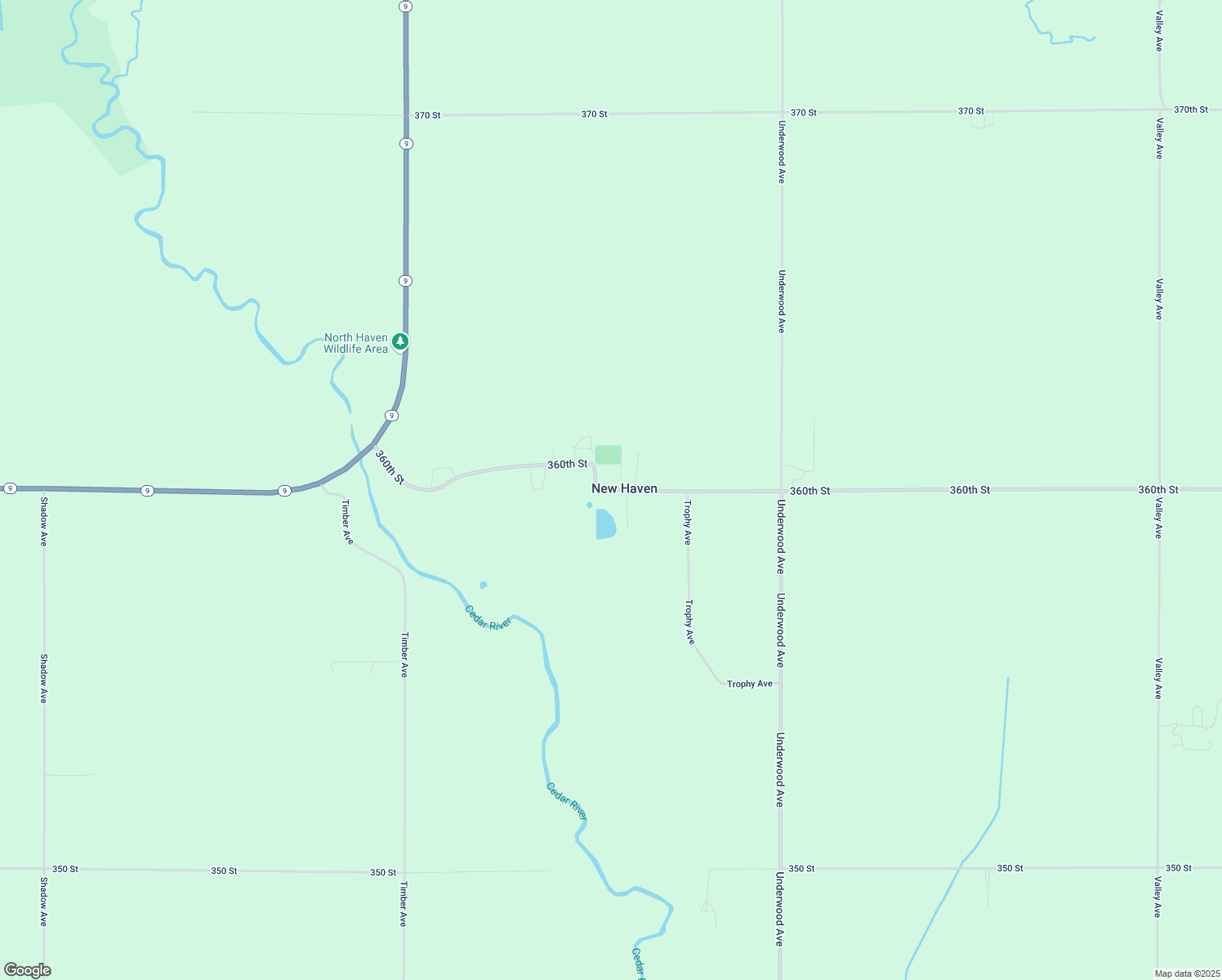 map of restaurants, bars, coffee shops, grocery stores, and more near 2962 360 St in Osage