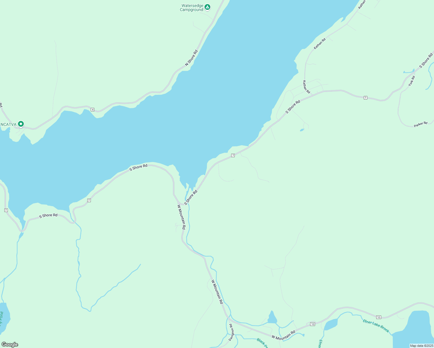 map of restaurants, bars, coffee shops, grocery stores, and more near 3318 South Shore Road in Hadley