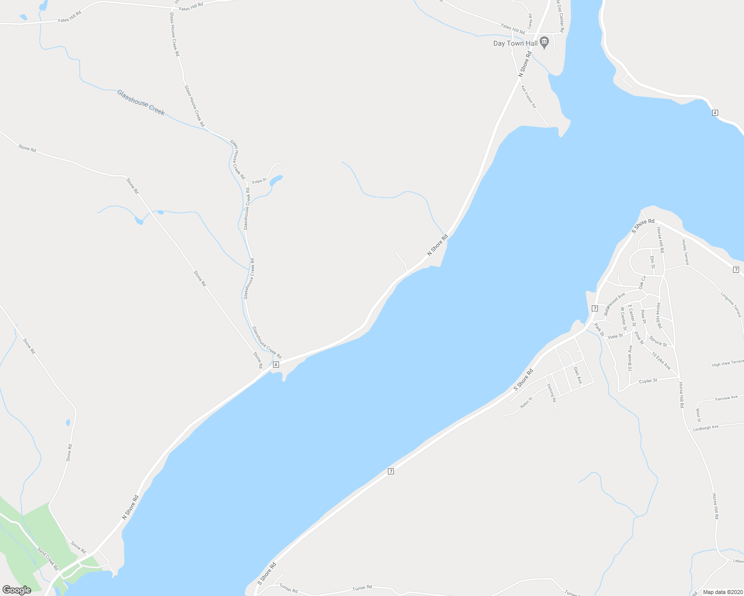 map of restaurants, bars, coffee shops, grocery stores, and more near 1369 North Shore Road in Hadley