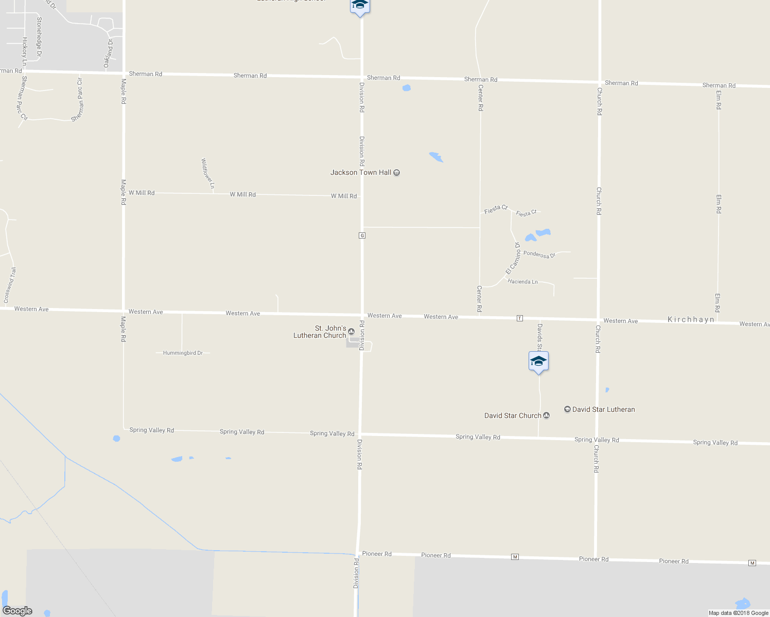 map of restaurants, bars, coffee shops, grocery stores, and more near 1666 Western Avenue in Jackson