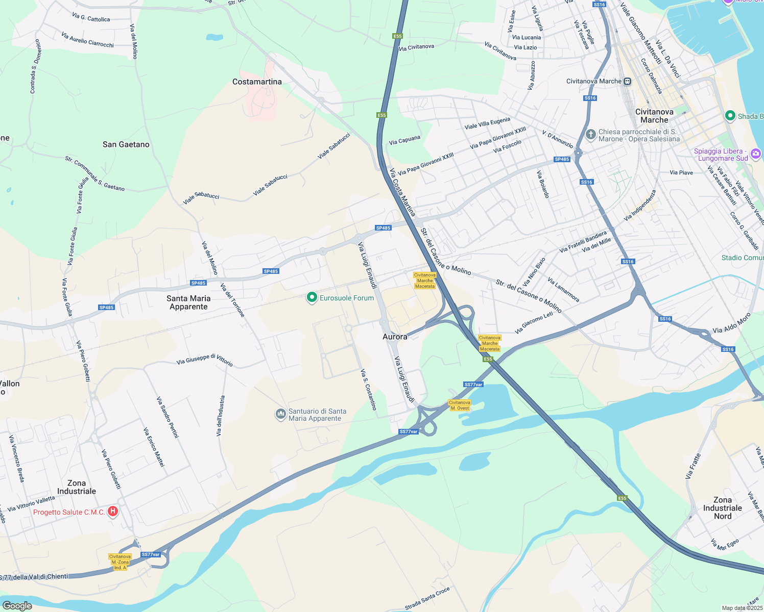 map of restaurants, bars, coffee shops, grocery stores, and more near 232 Via Luigi Einaudi in Aurora