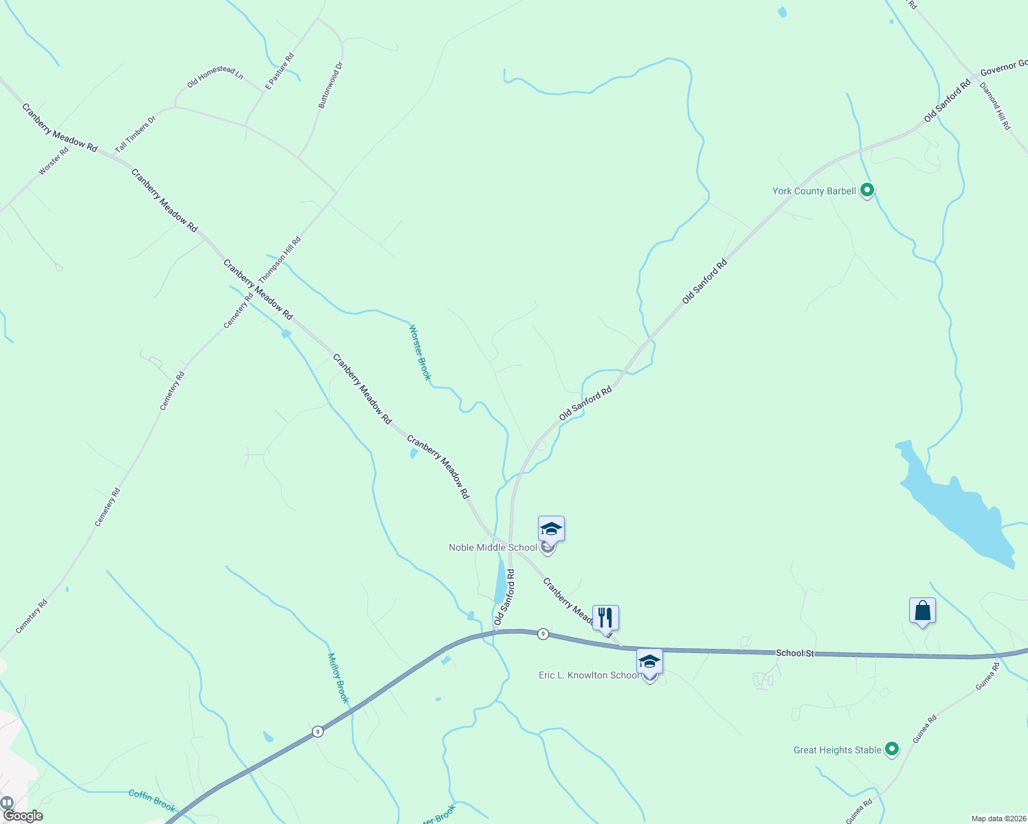 map of restaurants, bars, coffee shops, grocery stores, and more near 24 Butler Avenue in Berwick