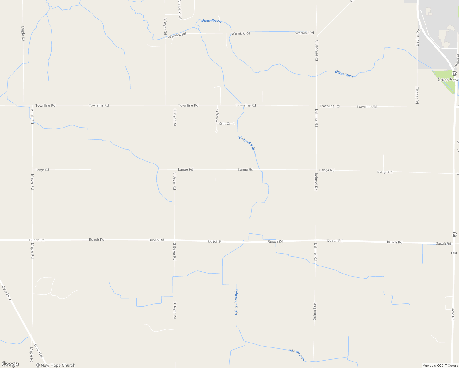 map of restaurants, bars, coffee shops, grocery stores, and more near 9386 Lange Road in Birch Run