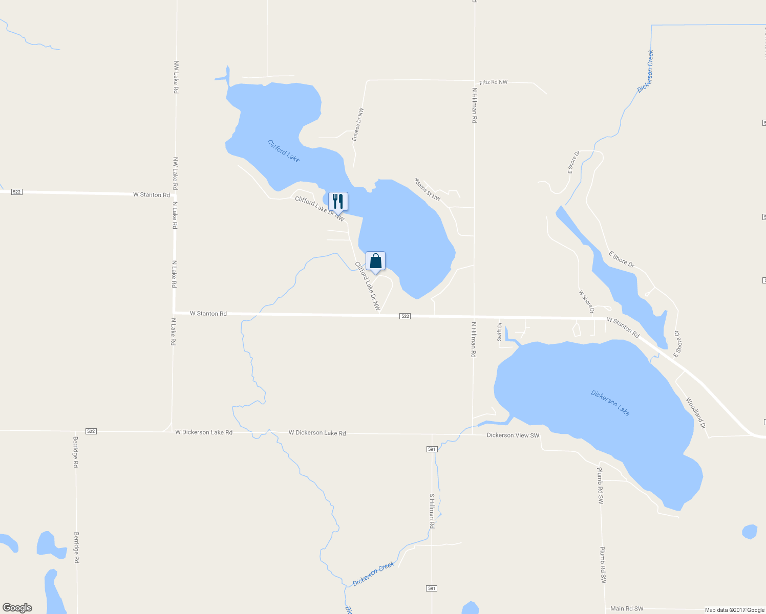 map of restaurants, bars, coffee shops, grocery stores, and more near 223 Woodlawn Drive in Stanton