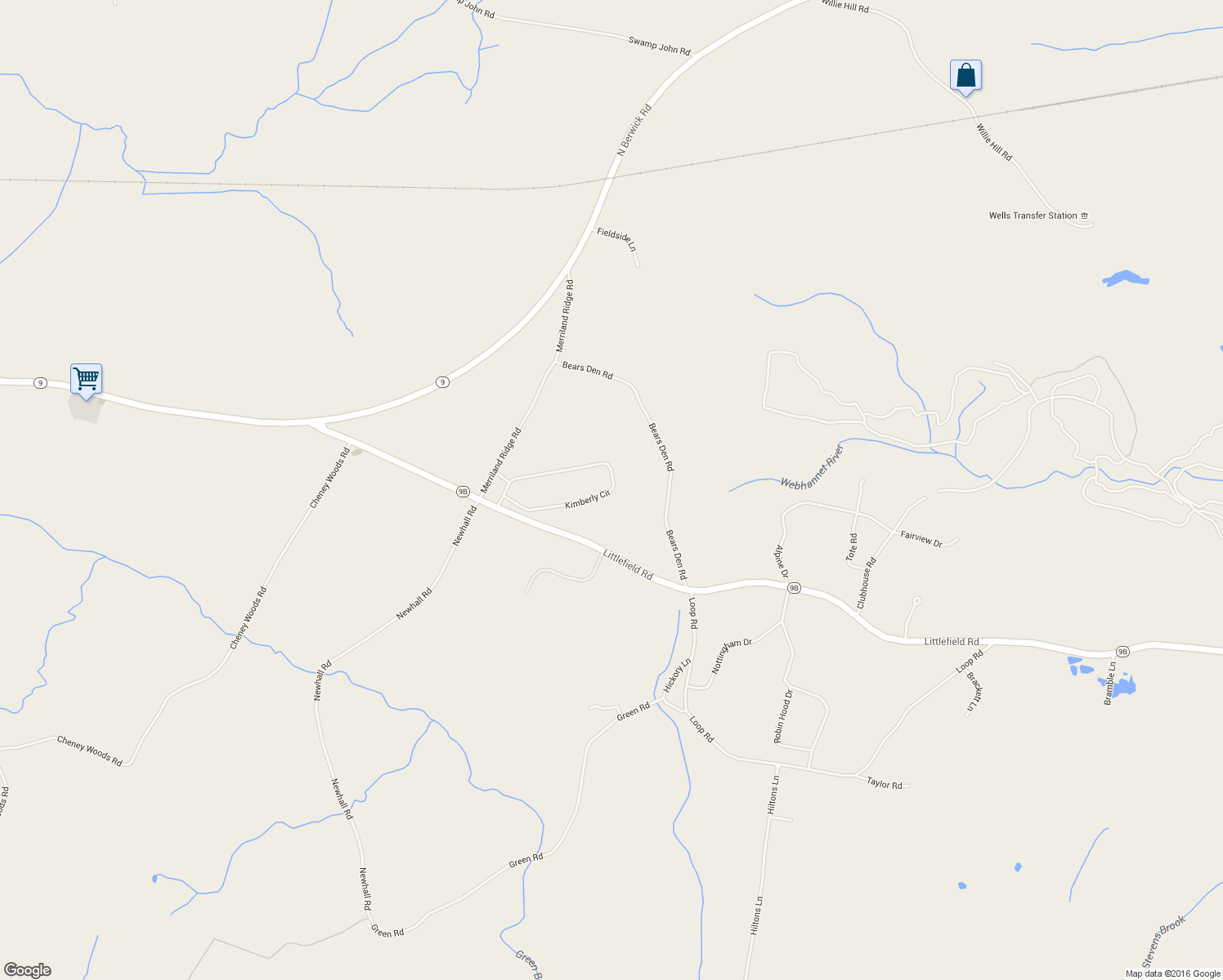 map of restaurants, bars, coffee shops, grocery stores, and more near 200 Kimberly Circle in Wells