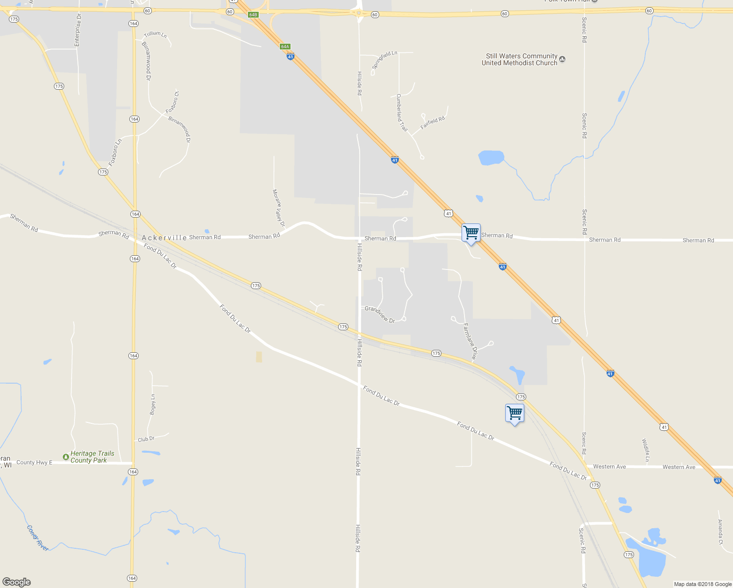 map of restaurants, bars, coffee shops, grocery stores, and more near 1950 Hillside Road in Richfield