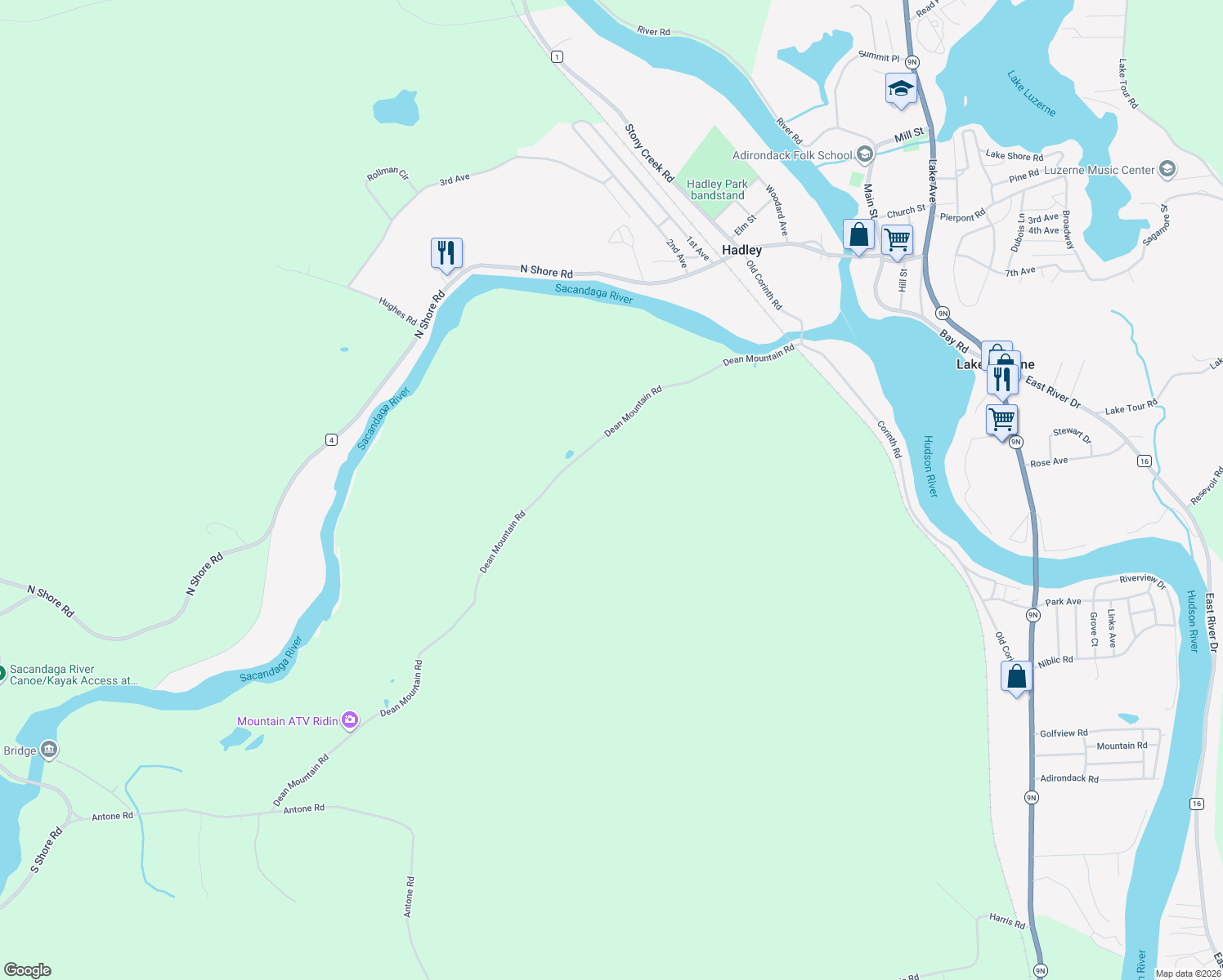 map of restaurants, bars, coffee shops, grocery stores, and more near in Hadley