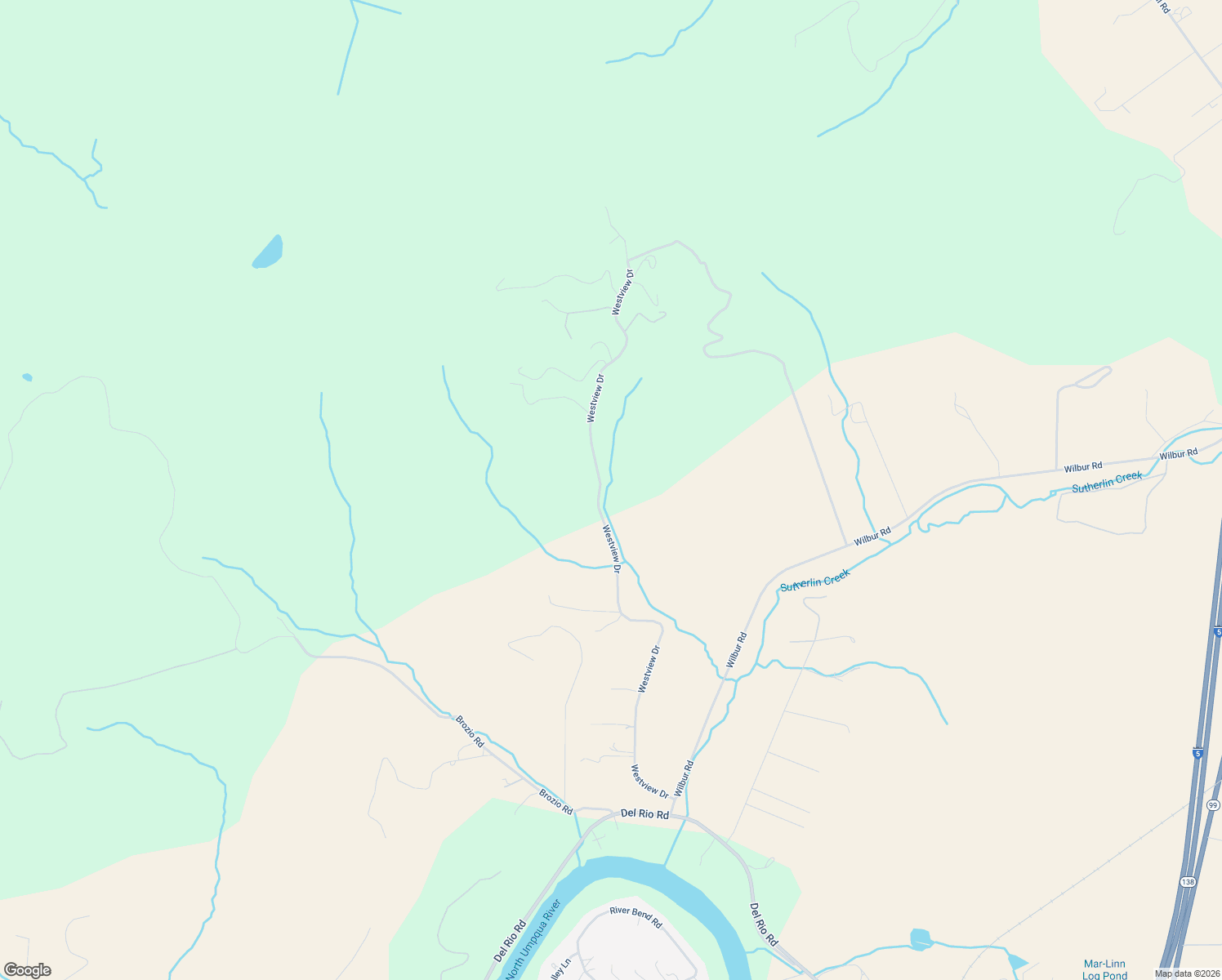 map of restaurants, bars, coffee shops, grocery stores, and more near 1021 Westview Drive in Roseburg