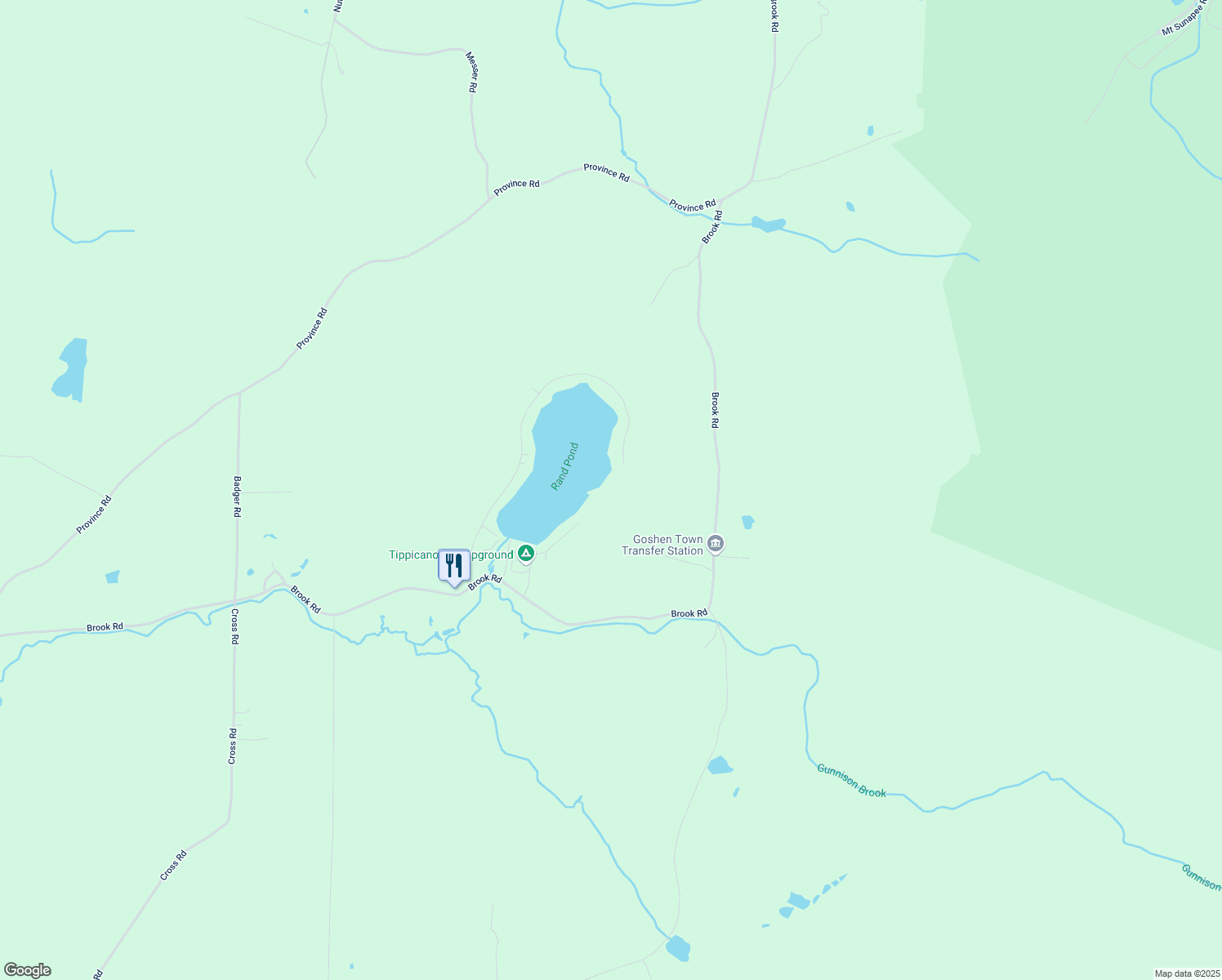 map of restaurants, bars, coffee shops, grocery stores, and more near 572 Rand Pond Road in Goshen
