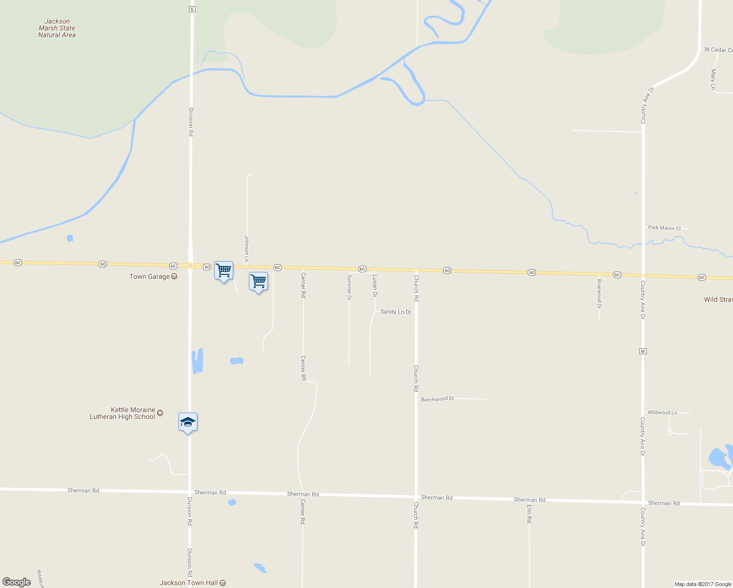 map of restaurants, bars, coffee shops, grocery stores, and more near 3657 Lusan Drive in Cedarburg