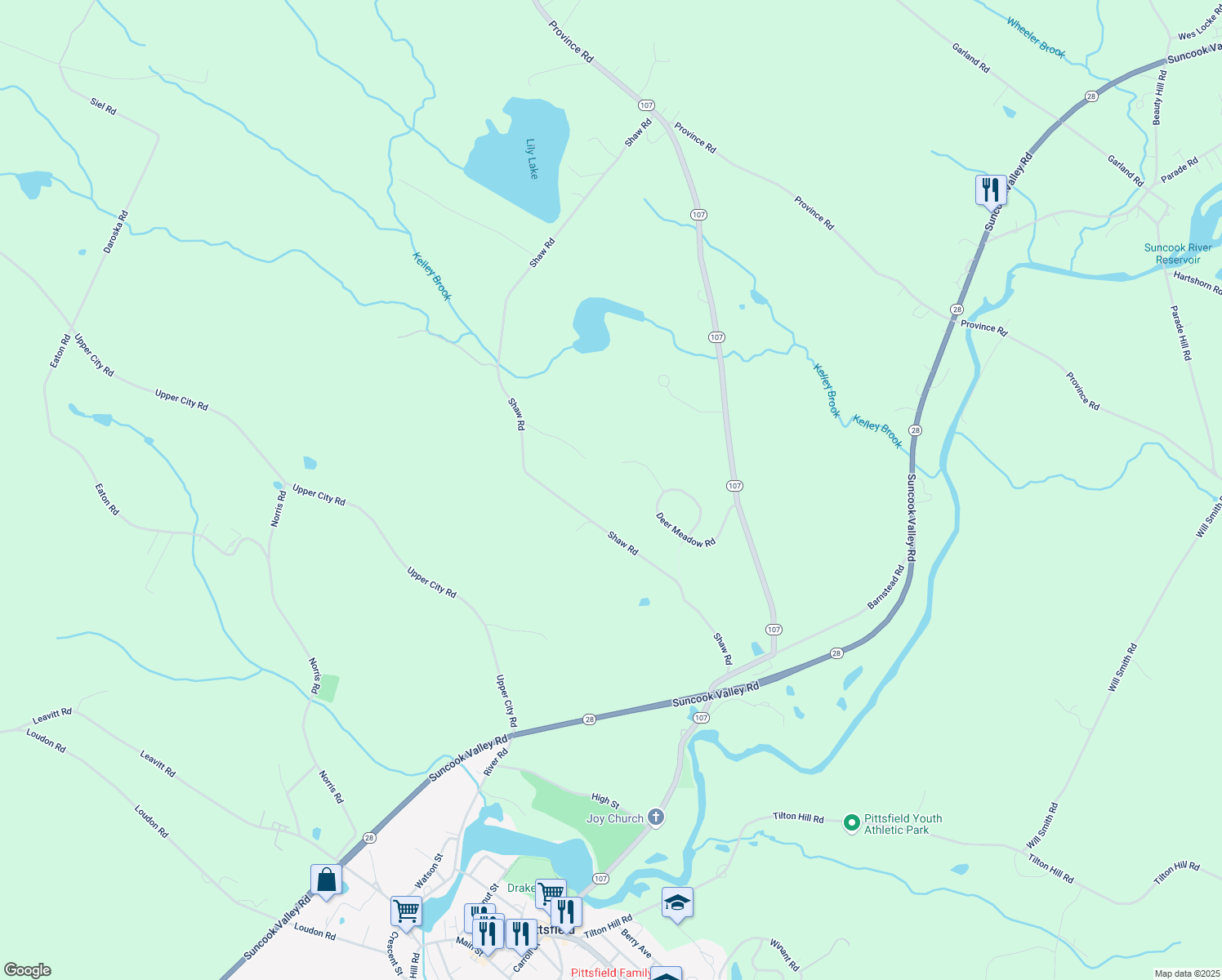 map of restaurants, bars, coffee shops, grocery stores, and more near 138 Deer Meadow Road in Pittsfield
