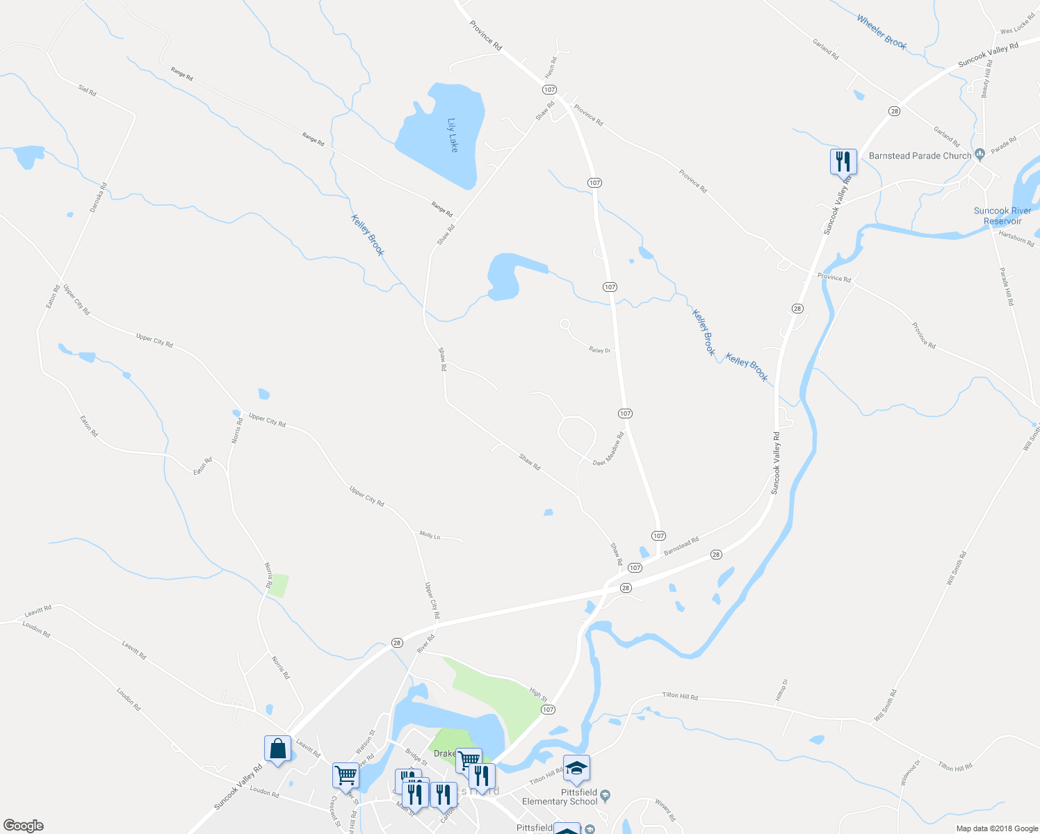 map of restaurants, bars, coffee shops, grocery stores, and more near 138 Deer Meadow Road in Pittsfield