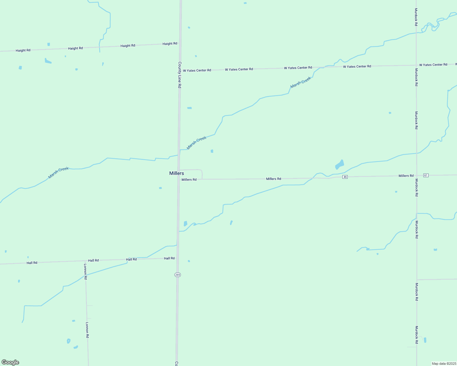 map of restaurants, bars, coffee shops, grocery stores, and more near 10262 Millers Rd in Lyndonville