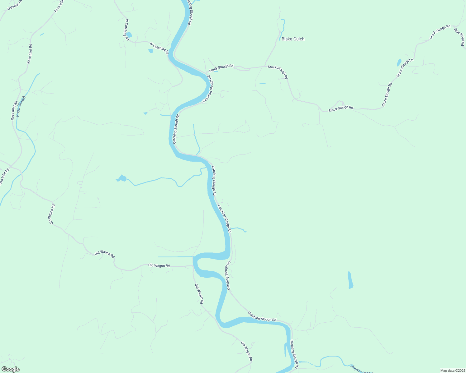 map of restaurants, bars, coffee shops, grocery stores, and more near 62155 Catching Slough Road in Coos Bay