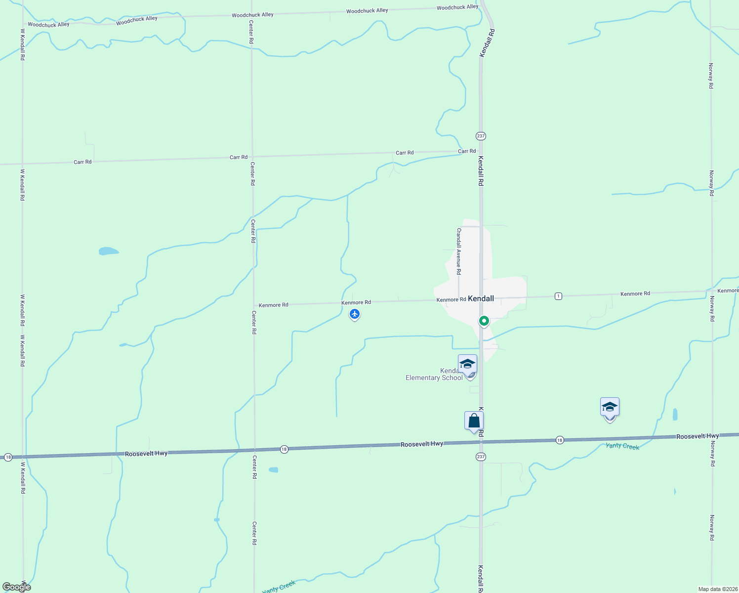 map of restaurants, bars, coffee shops, grocery stores, and more near 16573 Kenmore Road in Kendall