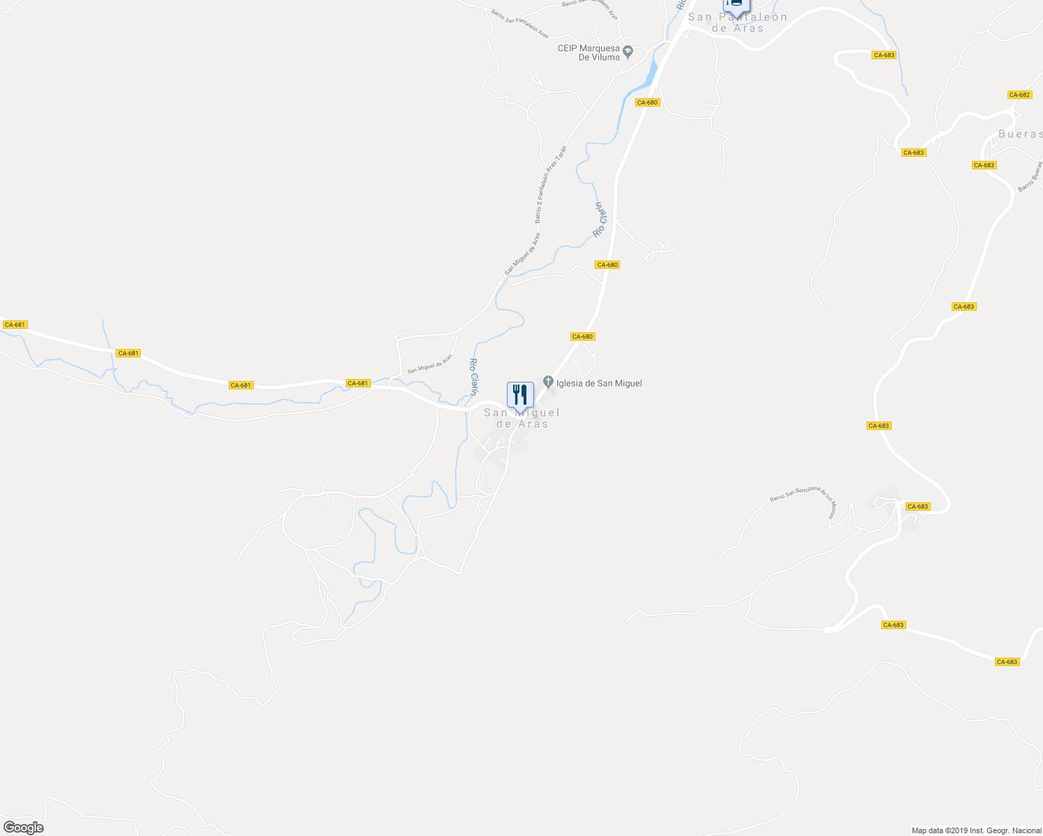 map of restaurants, bars, coffee shops, grocery stores, and more near in San Miguel de Aras