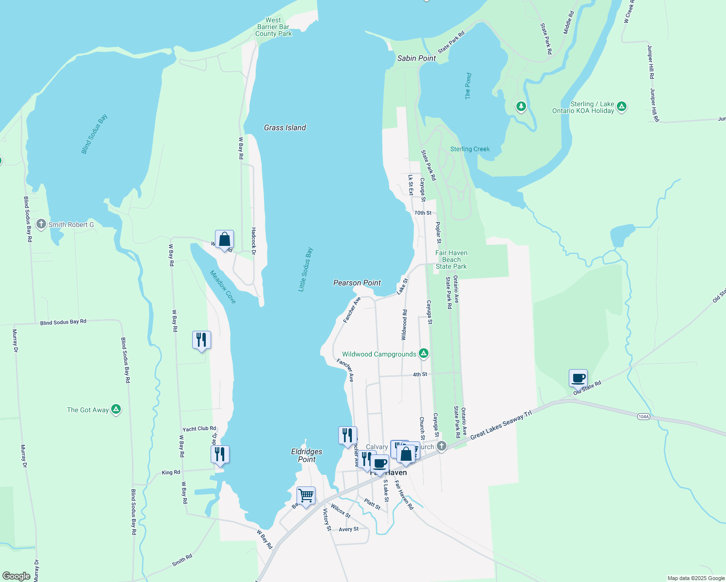 map of restaurants, bars, coffee shops, grocery stores, and more near 14667 Fancher Avenue in Sterling