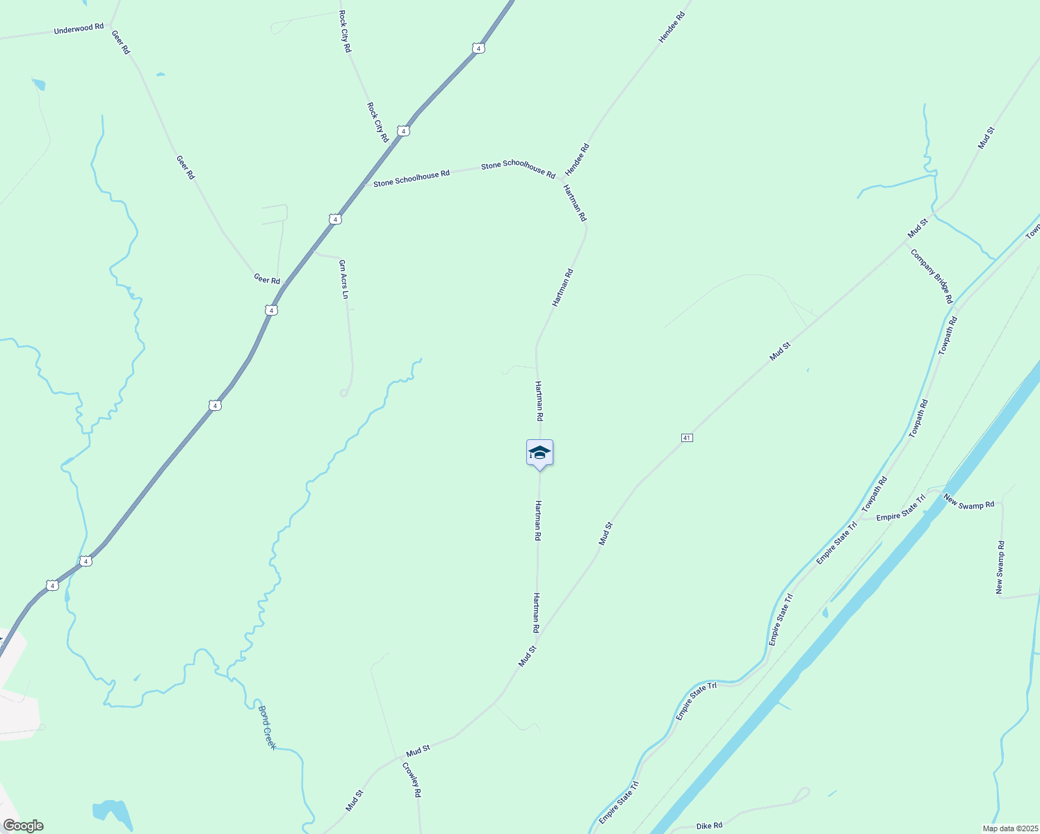 map of restaurants, bars, coffee shops, grocery stores, and more near 149 Hartman Rd in Hudson Falls