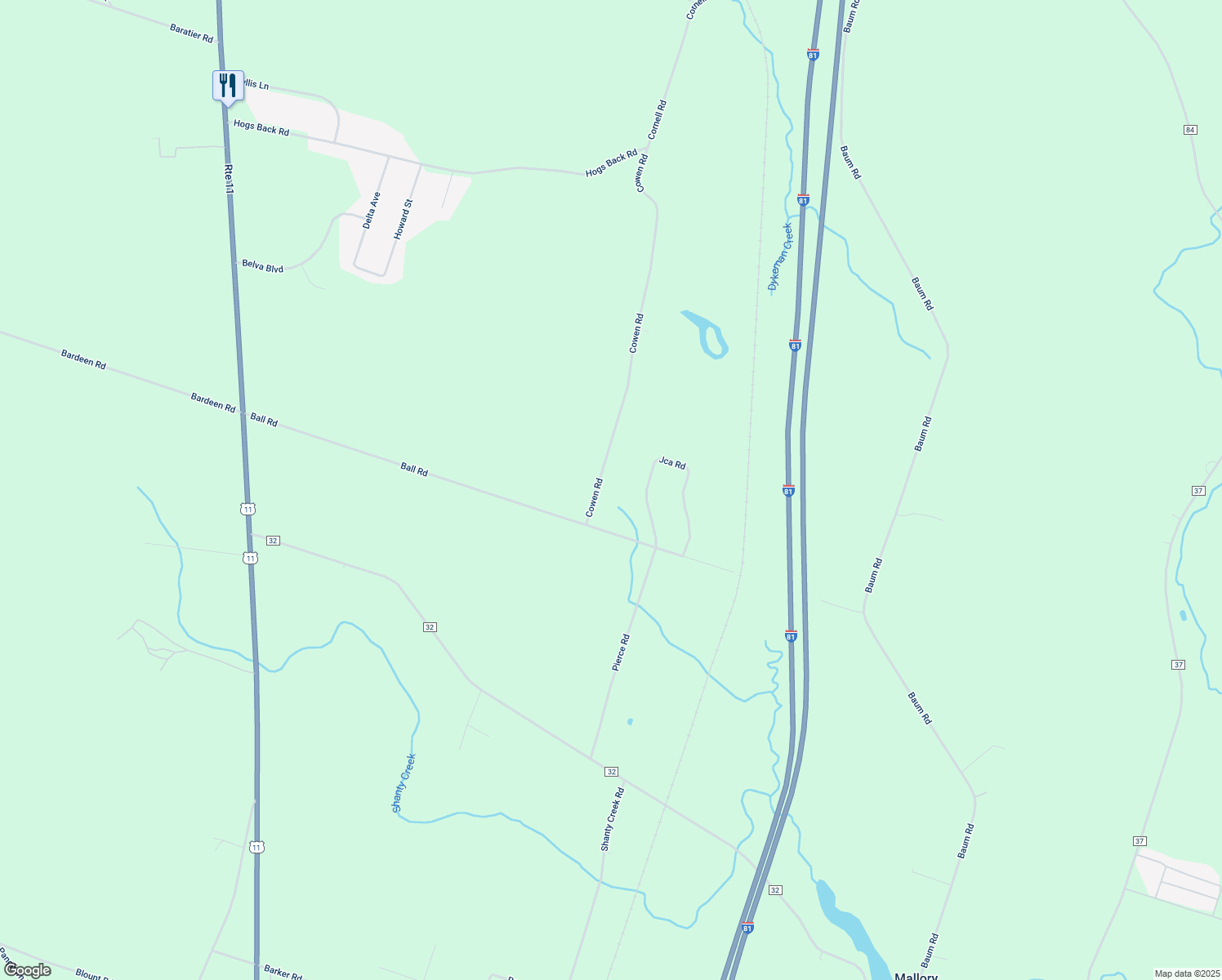 map of restaurants, bars, coffee shops, grocery stores, and more near 22 Cowen Rd in Hastings