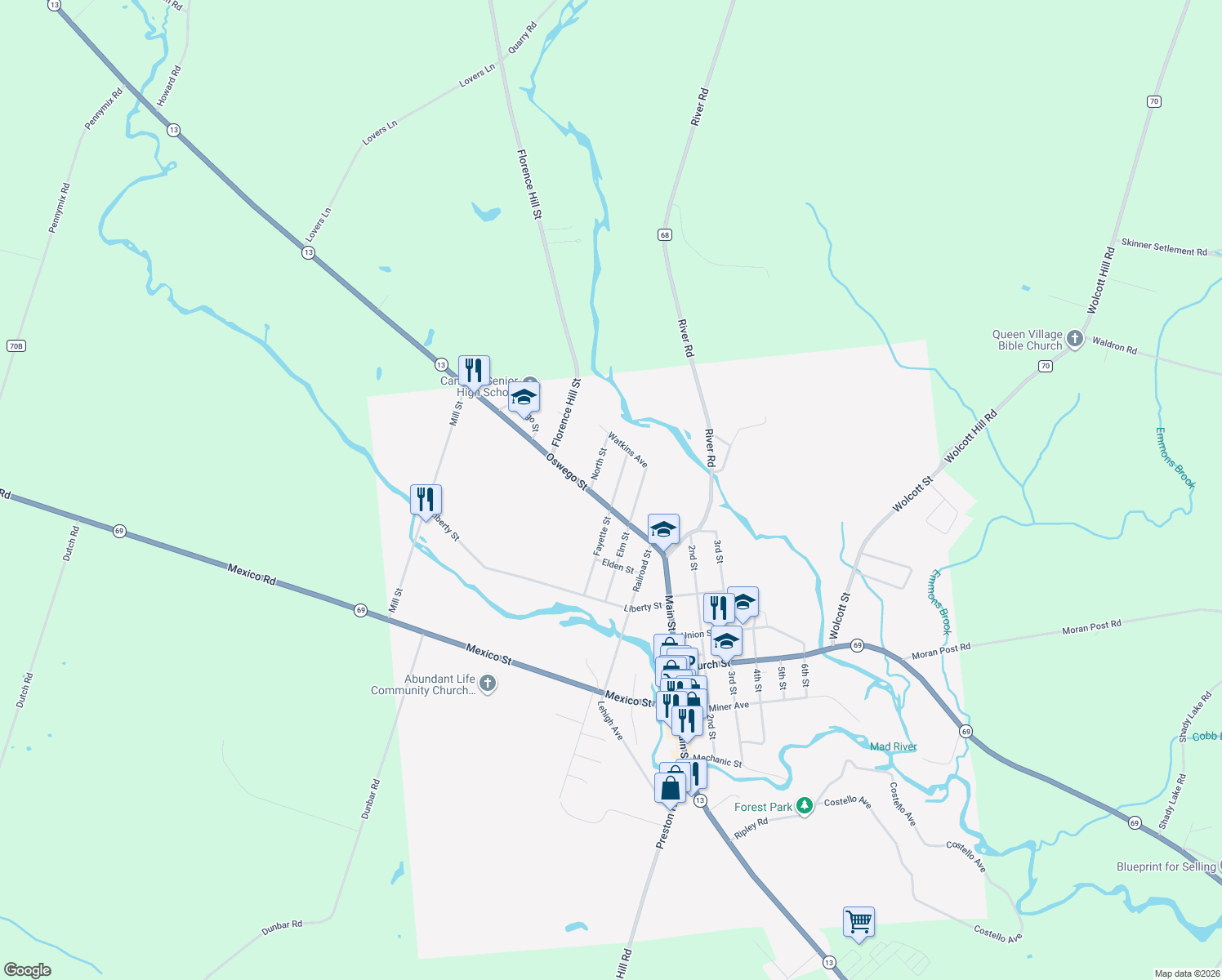 map of restaurants, bars, coffee shops, grocery stores, and more near 38 Fayette St in Camden