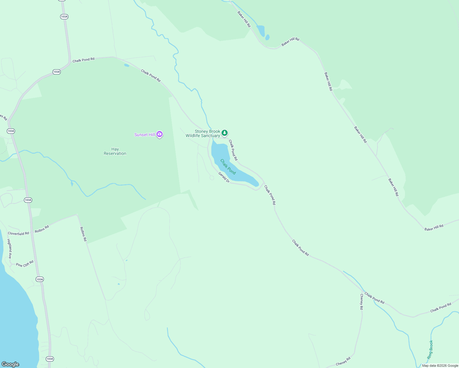 map of restaurants, bars, coffee shops, grocery stores, and more near 79 Gerald Drive in Newbury