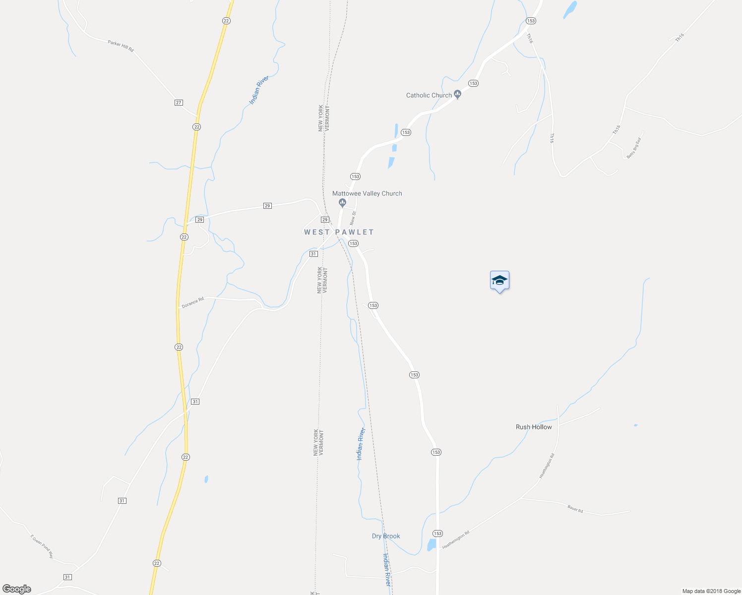 map of restaurants, bars, coffee shops, grocery stores, and more near 1352 Highway 153 in West Pawlet