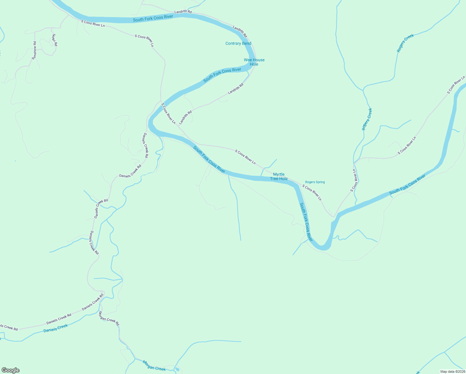 map of restaurants, bars, coffee shops, grocery stores, and more near 97204 Stian Smith Lane in Coos Bay