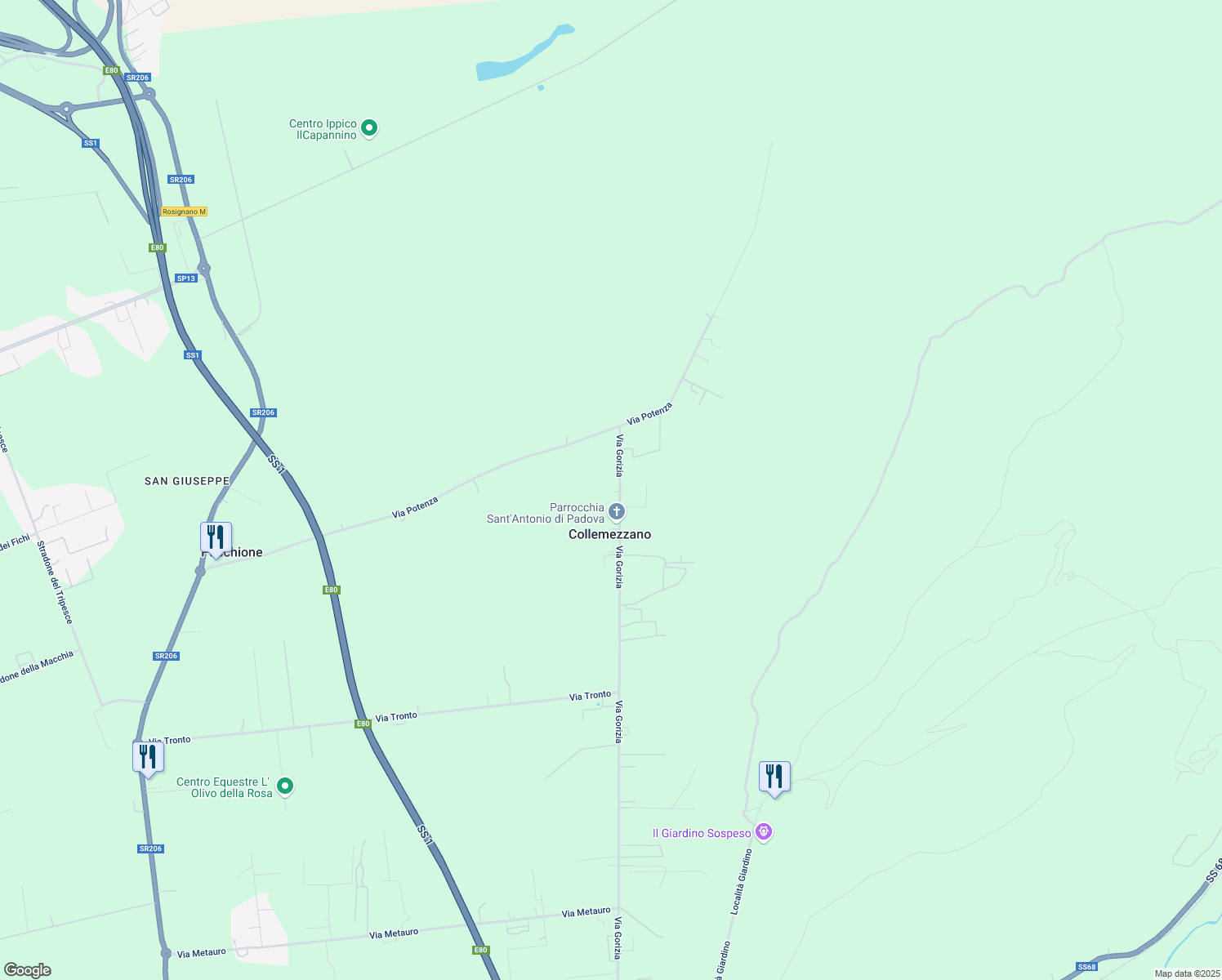map of restaurants, bars, coffee shops, grocery stores, and more near 39/41 Via Gorizia in Livorno