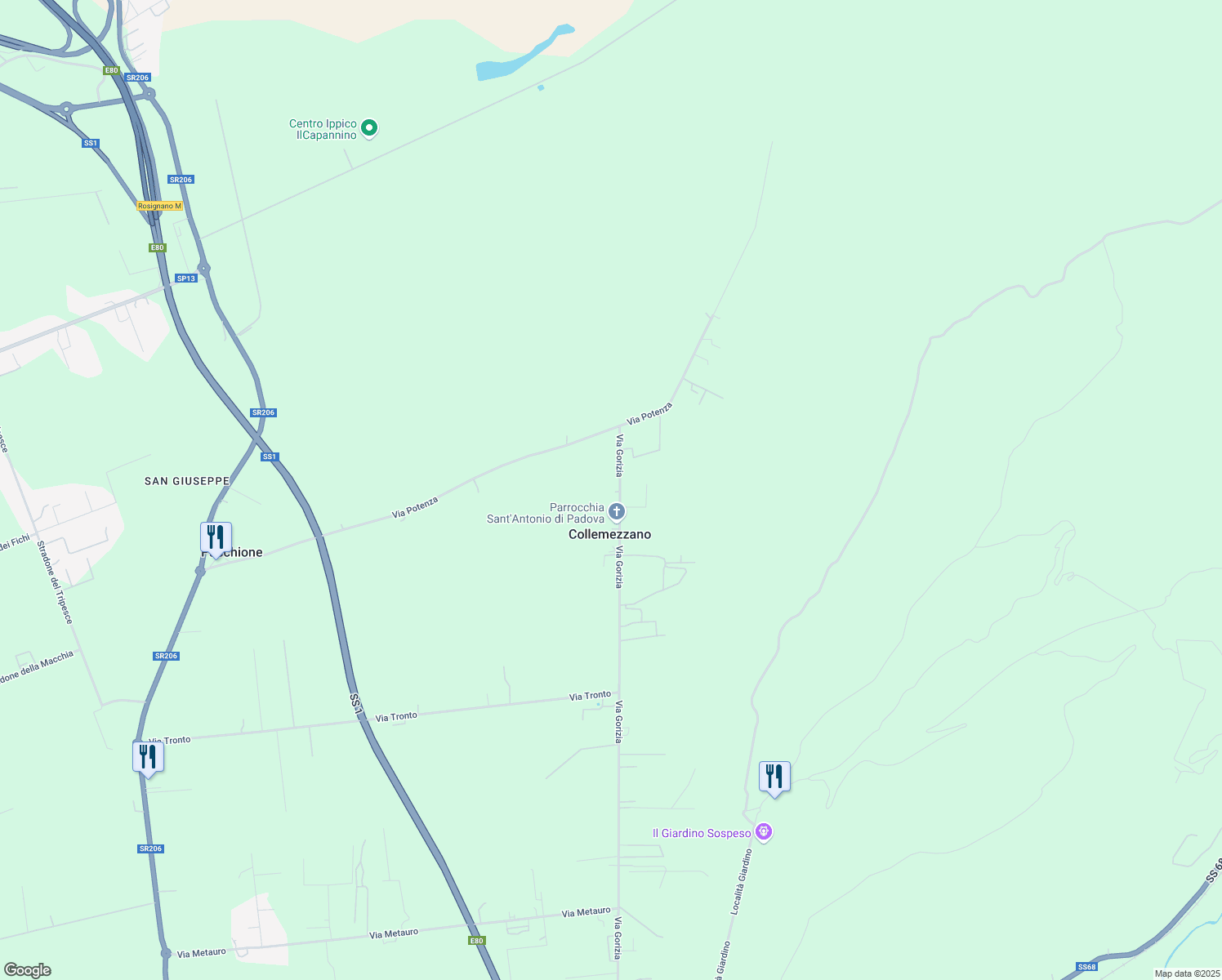 map of restaurants, bars, coffee shops, grocery stores, and more near 39/41 Via Gorizia in Livorno