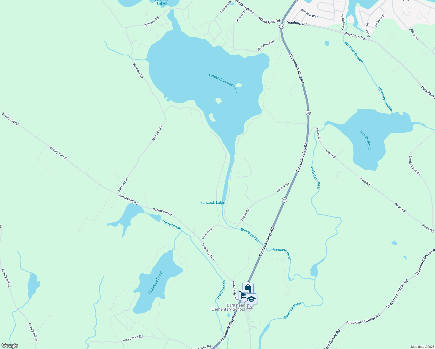 map of restaurants, bars, coffee shops, grocery stores, and more near 112 Cann Road in Barnstead