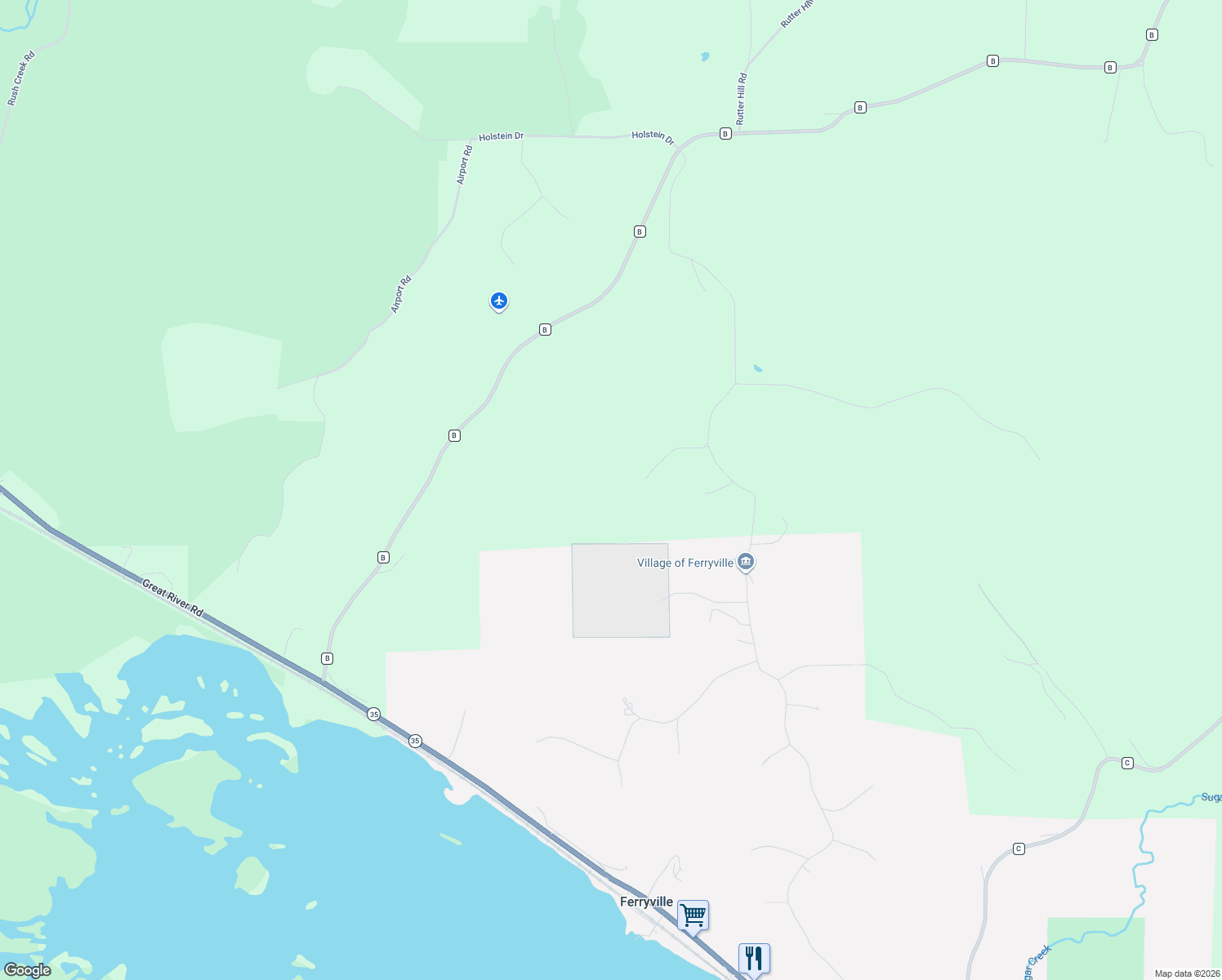 map of restaurants, bars, coffee shops, grocery stores, and more near in Ferryville