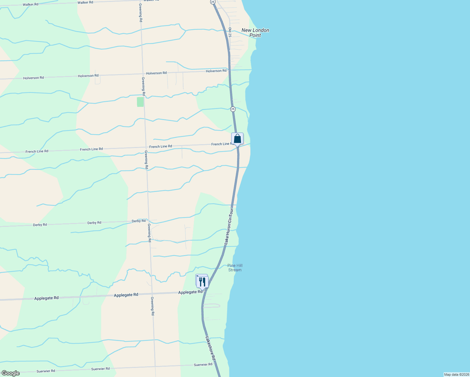 map of restaurants, bars, coffee shops, grocery stores, and more near 2255 Lakeshore Road in Applegate