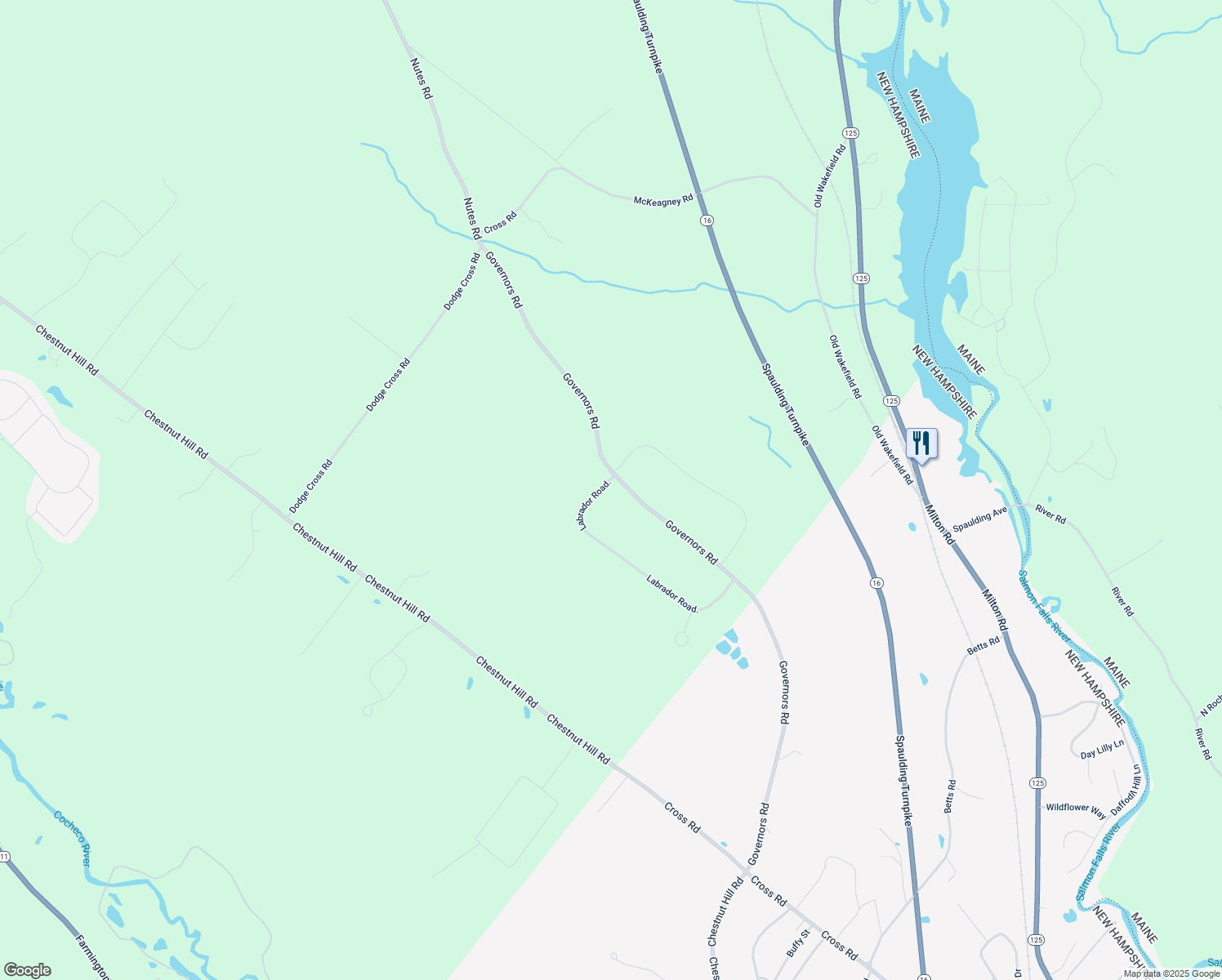 map of restaurants, bars, coffee shops, grocery stores, and more near 100 Governors Road in Farmington