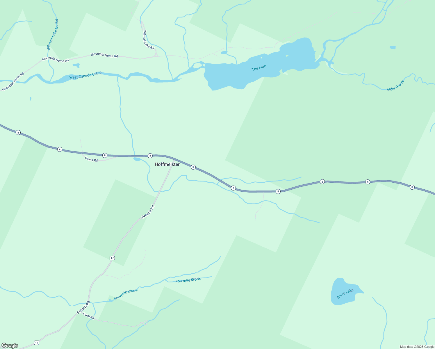 map of restaurants, bars, coffee shops, grocery stores, and more near 767 New York 8 in Hoffmeister