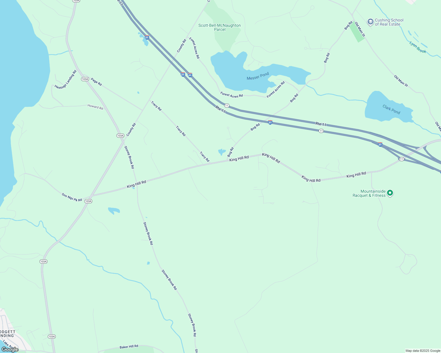 map of restaurants, bars, coffee shops, grocery stores, and more near 1429 King Hill Road in New London