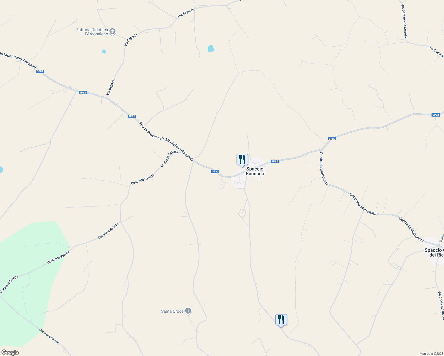 map of restaurants, bars, coffee shops, grocery stores, and more near 8 Via Umberto Passarini in Provincia di Macerata