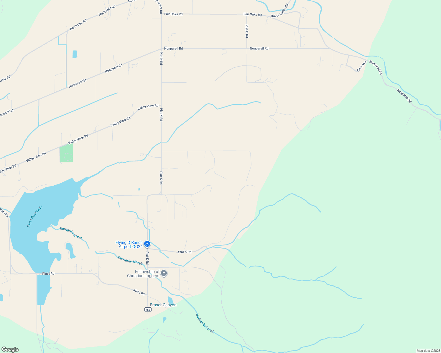 map of restaurants, bars, coffee shops, grocery stores, and more near 489 Fir Vista Road in Sutherlin