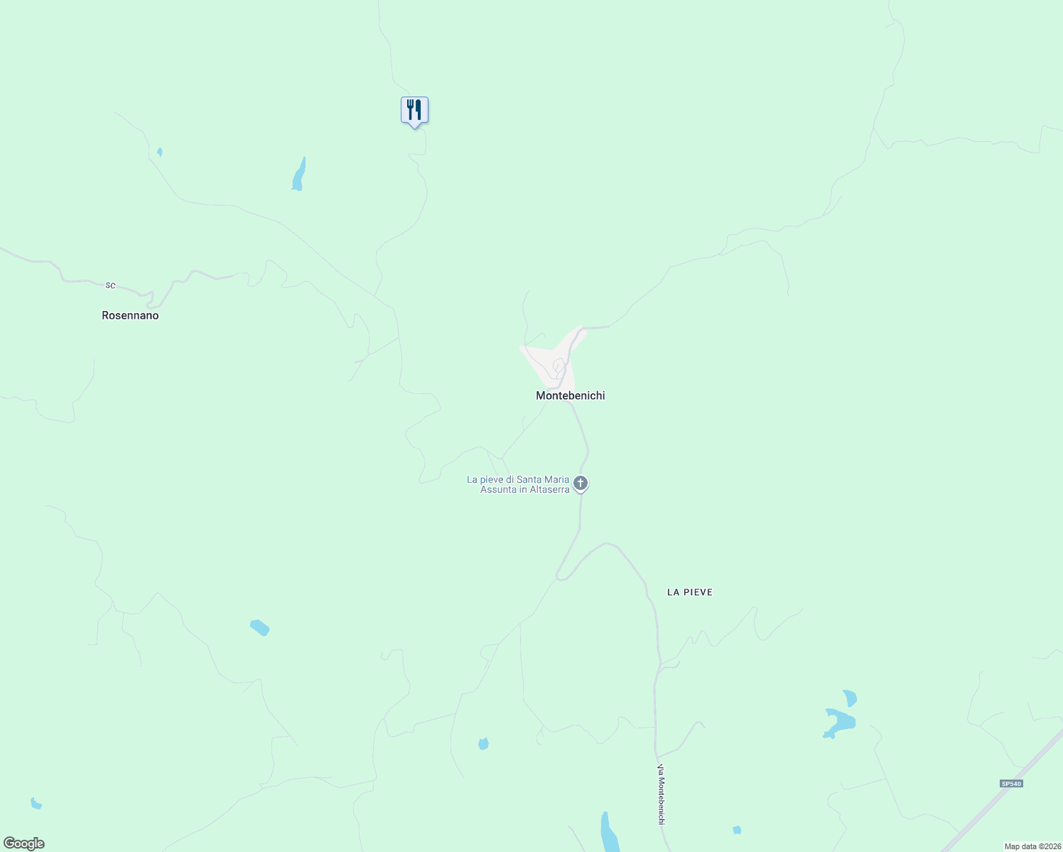 map of restaurants, bars, coffee shops, grocery stores, and more near 7 Via del Corneto in Montebenichi