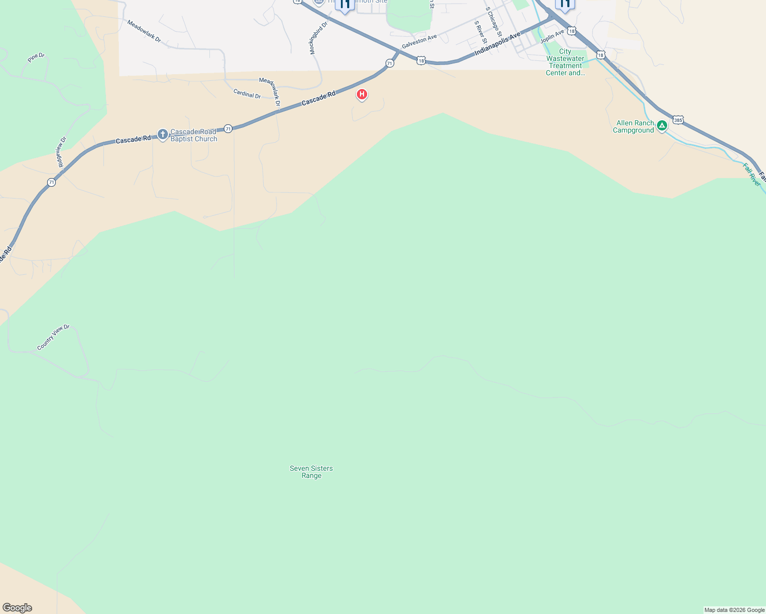 map of restaurants, bars, coffee shops, grocery stores, and more near in Hot Springs