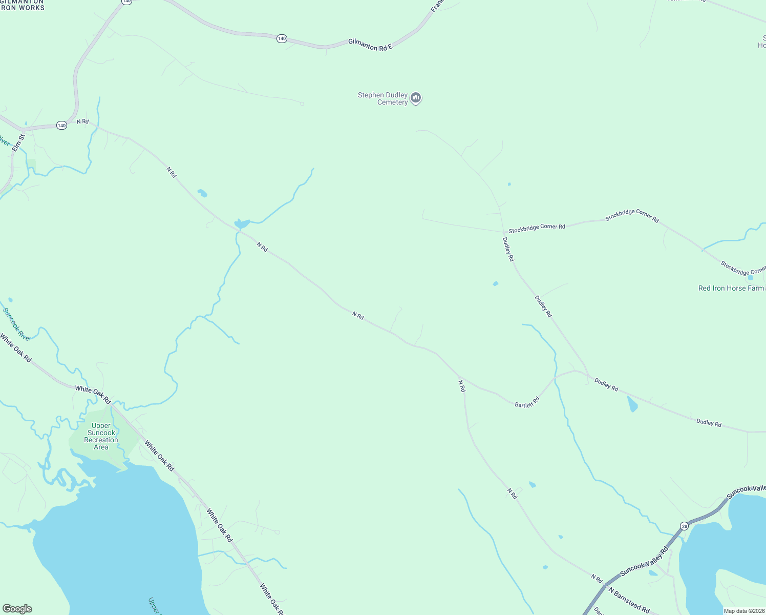 map of restaurants, bars, coffee shops, grocery stores, and more near 313 North Road in Barnstead